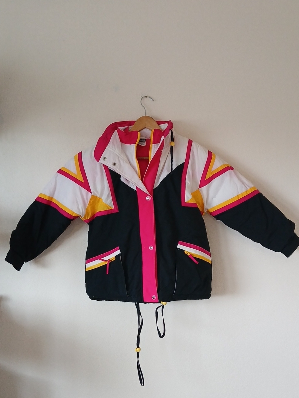 Vintage Girl's Youth 90s Vibrant Colorblock Ski Coat Honors